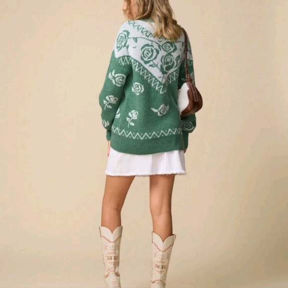 Women RoundNeck Long Sleeve Casual Sweater With Graphic Detail,Minimalist Design - Picture 4 of 6